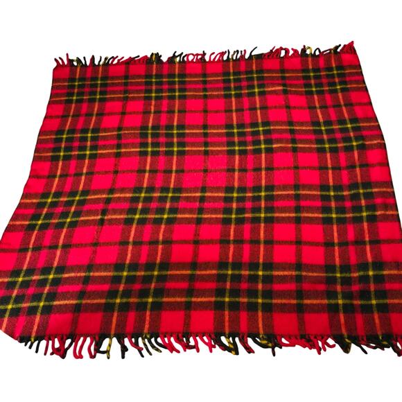 VTG Faribo Woolen Mill Co Pack a Robe Red Black Plaid Stadium Blanket w Case - Picture 1 of 15